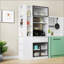 Armoire de rangement avec tablettes multifonctionnelles, organisateur d'entrée en bois moderne pour le couloir et le salon-1263308670