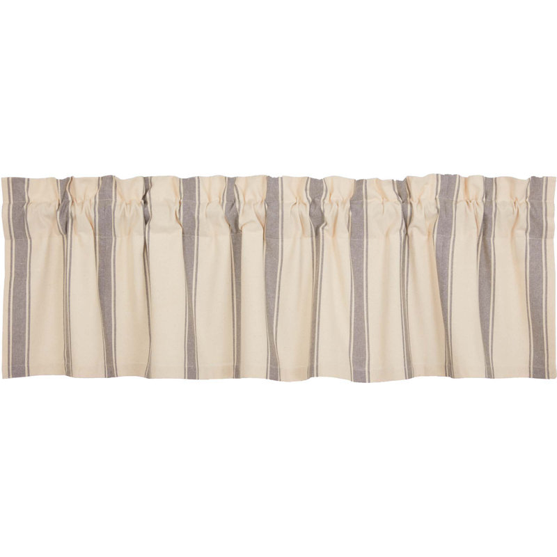 Consuelo Cotton Striped Tailored Window Valance, 16" H x 60" W