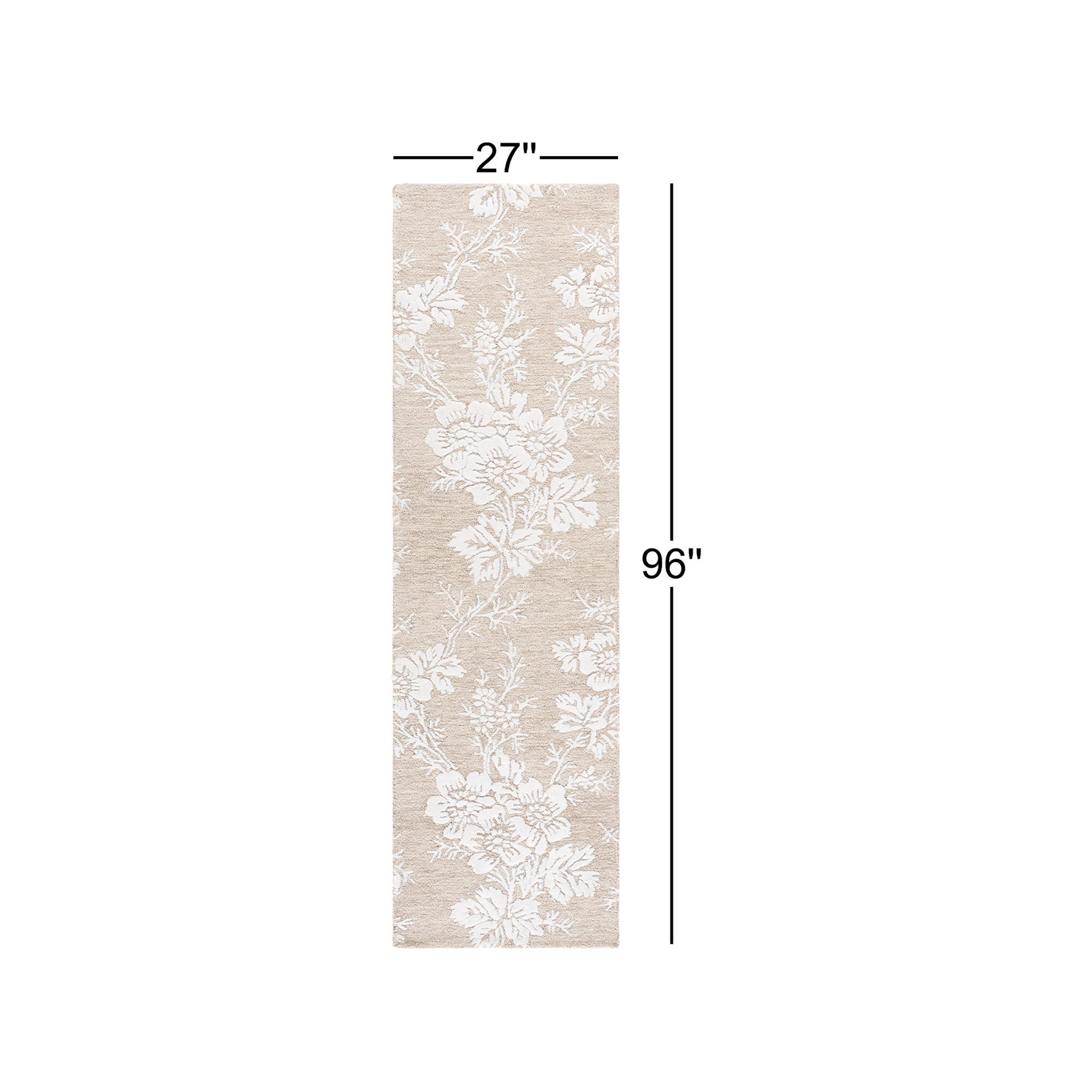 Glamour Hand Tufted Wool, Viscose Floral Indoor Rug, Runner 2'3" x 8'
