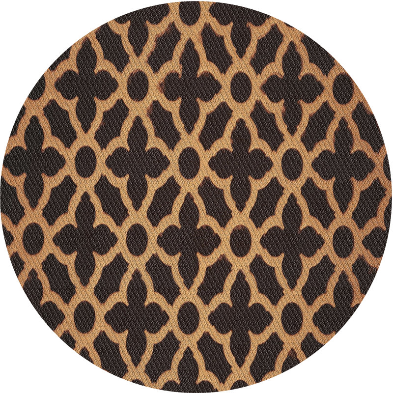 Tapis jaune / noir Power Loom, Rond 6 pi