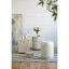 Tabouret d'appoint cylindrique crème et vert Capiz