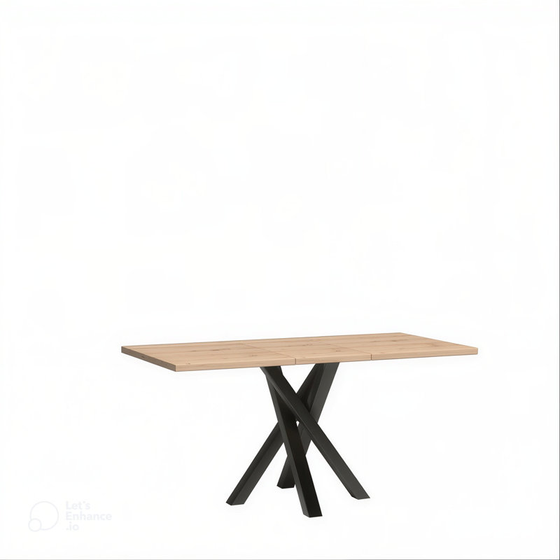 CALI Extendable Metal Base Dining Table, 78cm H x 120cm L x 80cm W
