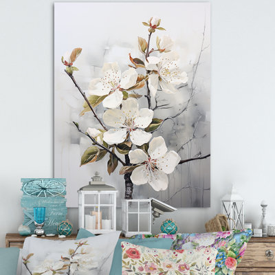 Minimalisme, fleur de pommier blanc I sur toile
