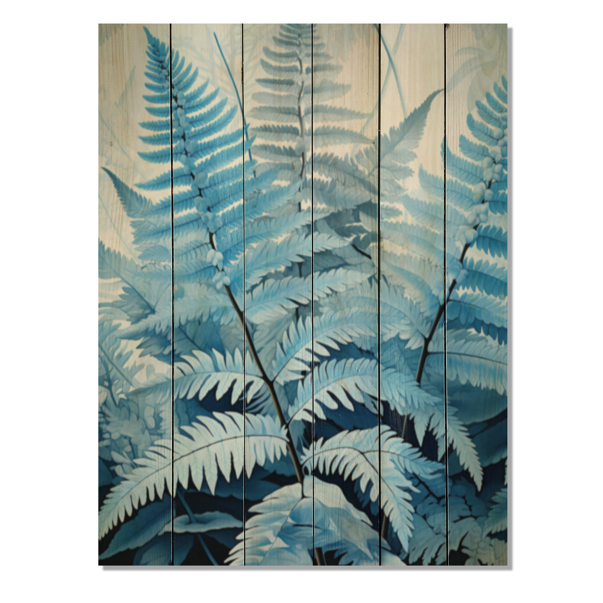 Bay Isle Home™ Ferns Azure Dreams II On Wood Print | Wayfair
