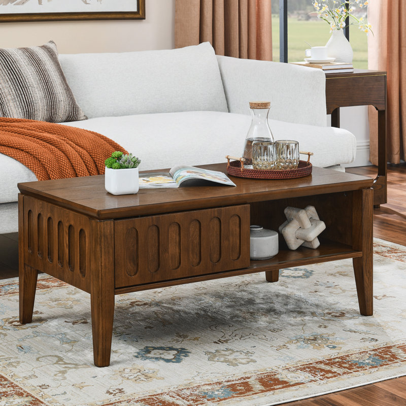 Table basse cannelée moderne Mid Century
