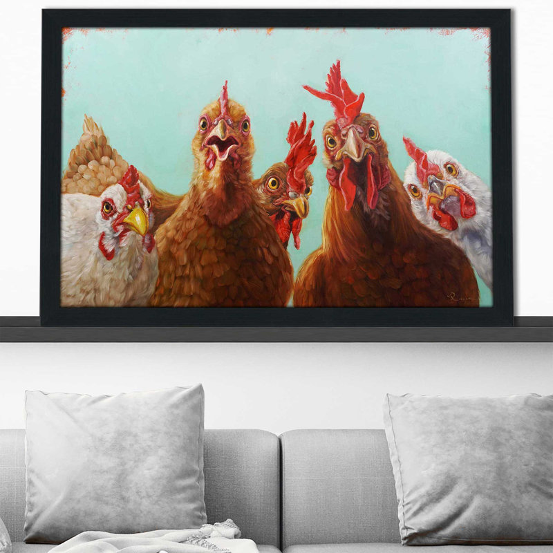 Poulet pour le dîner par - Peinture, Cadre espresso, H 21,5 po x l 27,5 po x P 0,75 po