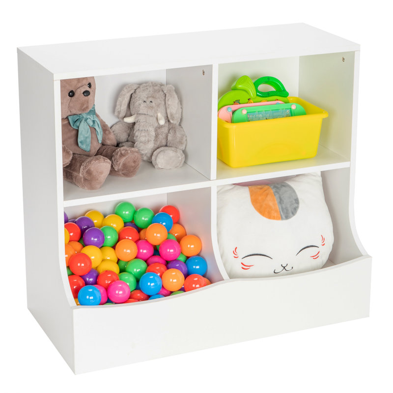Bibliothèque pour enfants 4 pieds avec pied de lit blanc