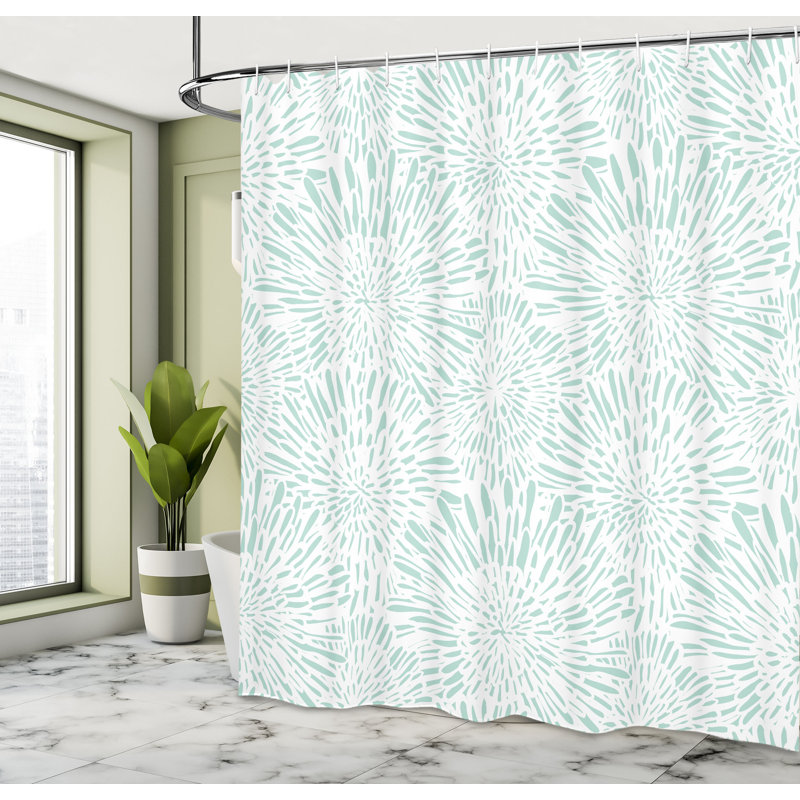 Ensemble de rideau de douche + crochets, Écume de mer pâle, H 75 po x l 69 po