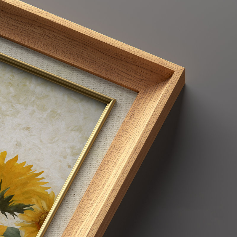«Bright Sunflower Bouquet» - ensemble de 2 reproductions d'art encadrées de qualité supérieure sur papier 26 po x 36 po