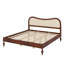 Cadre de lit de style médiéval moderne avec tête de lit courbée en rotin de style scandinave bohémien-133665375