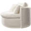 Chaise longue ronde en polaire avec coussins décoratifs-88507527
