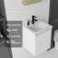 Meuble-lavabo suspendu de 40 cm avec lavabo, porte à fermeture douce, lavabo en céramique, meuble de salle de bain en contreplaqué, blanc-133200615