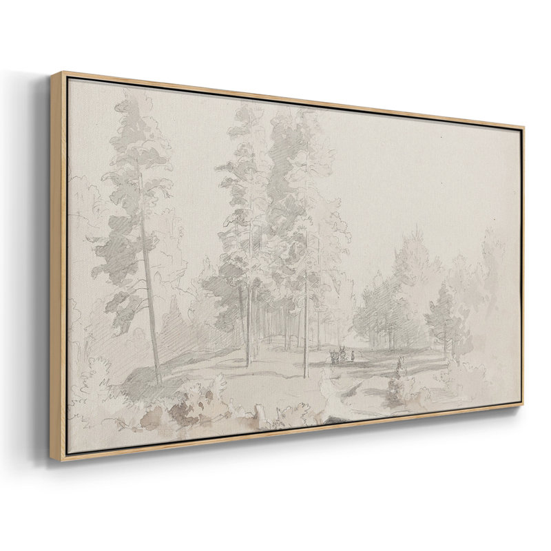 Série abstraite - CMXIX - Toile tendue avec châssis encadré - Prêt à être accroché, H 25 po x l 49 po, Naturel