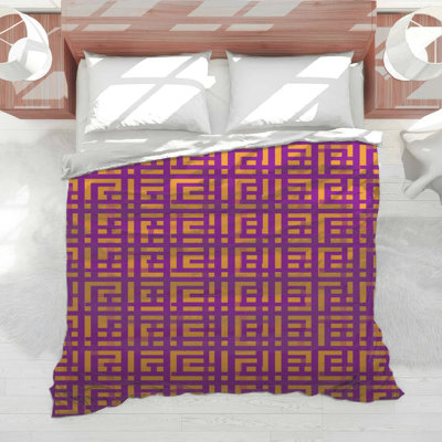 Édredon orange mauve et labyrinthe