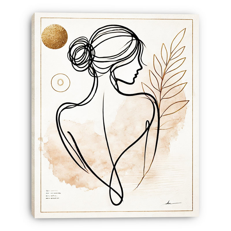 Graceful Muse – Minimalist Wrapped Canvas Wall Art, 24" H x 16" W