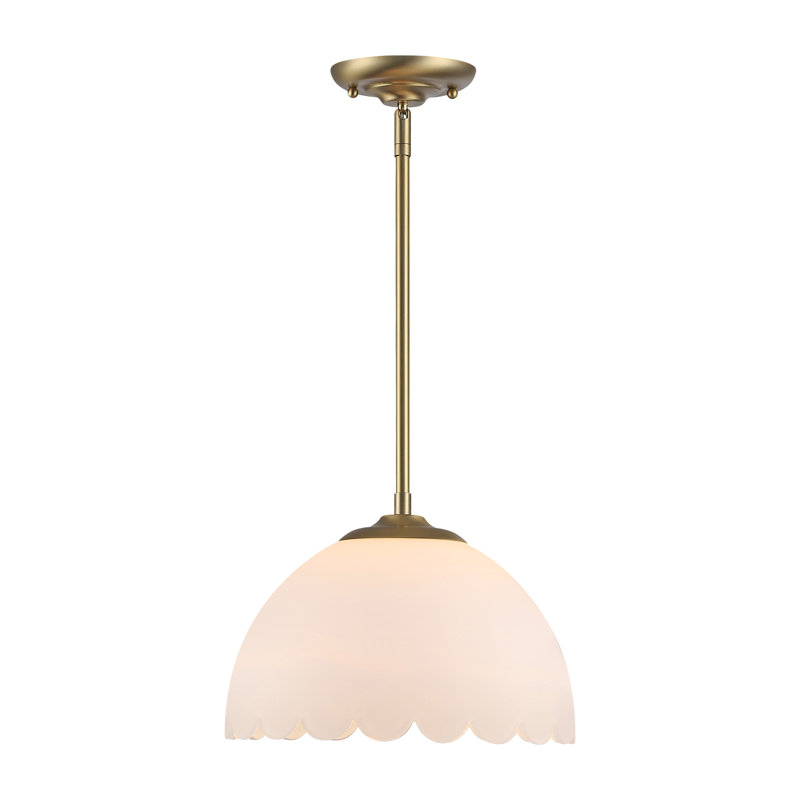 Barnes 1-Light Pendant with Opal Glass, Brushed Champagne Bronze