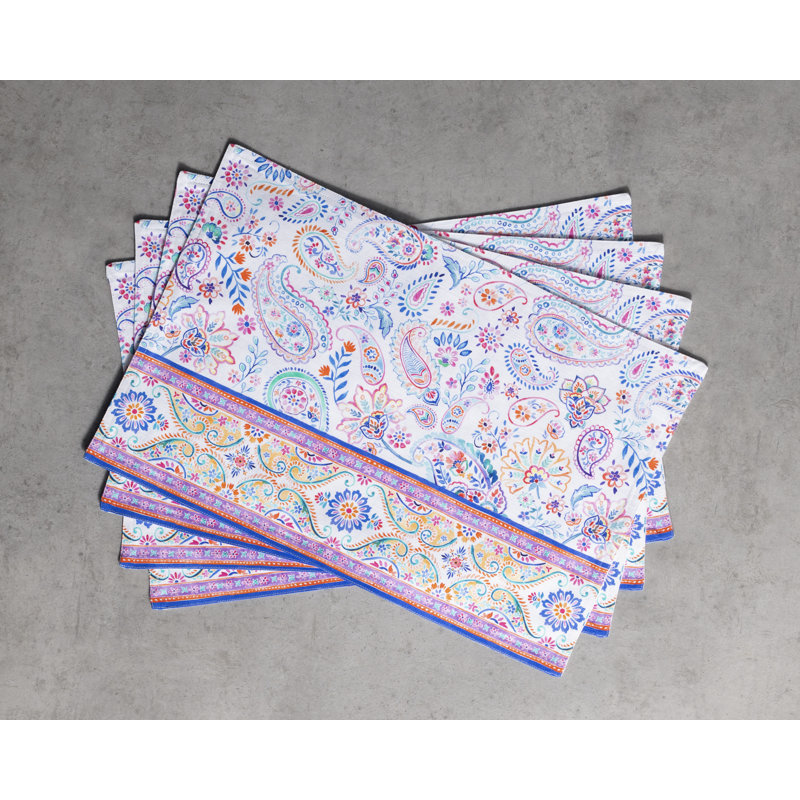 INDIAN FLORAL 100% Cotton Paisley Rectangle Napkin