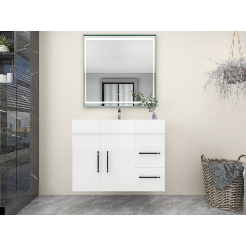 Ensemble de meuble-lavabo simple 36 po, Blanc ultrabrillant