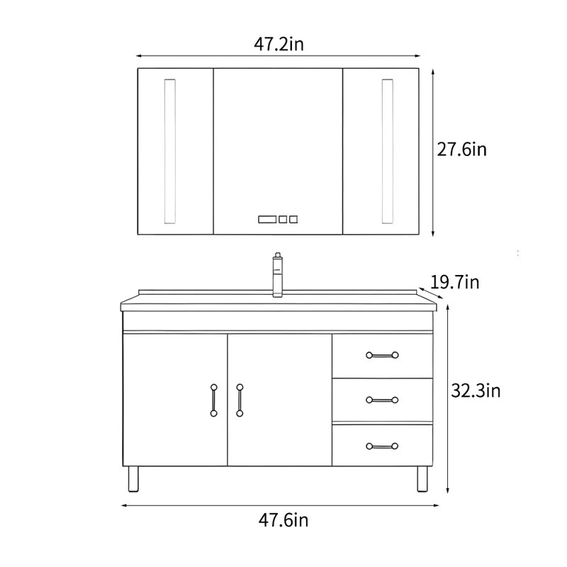 Armoire de salle de bain moderne et simple