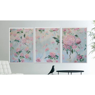 " Pink Hydrangea Set " 3 - Pieces
