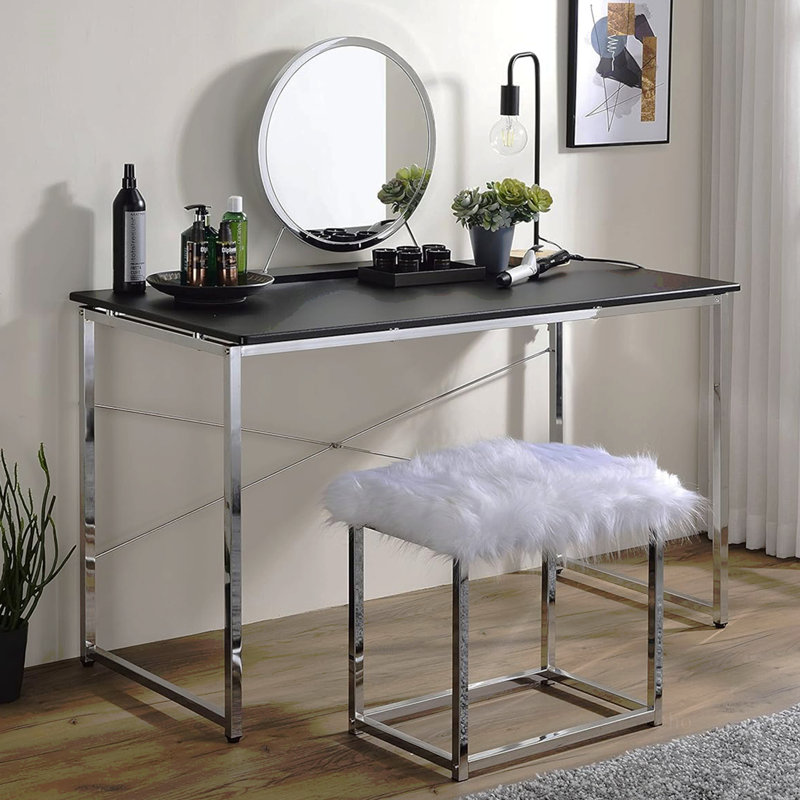 Bureau rectangulaire avec structure en métal idéal pour le bureau ou le bureau dans la chambre ou le salon