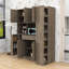 Armoire de rangement extra-profonde avec huche, tablettes latérales coulissantes et tablettes réglables-115984558