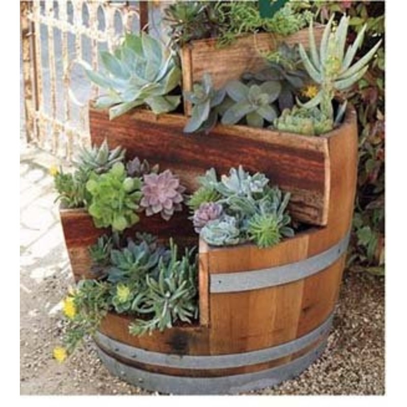 Pot à fleurs multi-niveaux en laque avec 2 lits triangulaires l 26 po x H 32 po