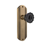 Deco Plate with Crystal Black Door Knob