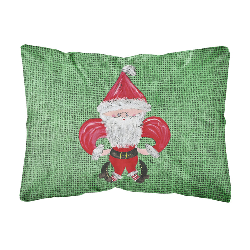 Coussin décoratif intérieur/extérieur père noël fleur de lis