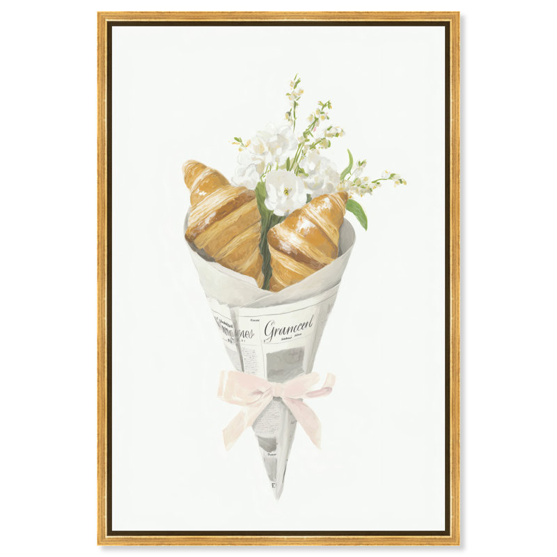 «Pastry Bouquet», reproduction d'art sur toile, aquarelle par , 31"H x 21"W, Gold Frame