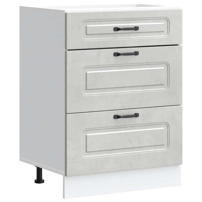 vidaXL Kitchen Base Cabinet Engineered wood Medium, Concrete Gray