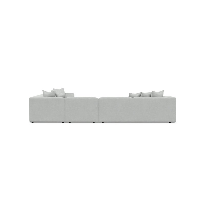 Bliss Sectional, Gray Polyester Blend, 28" H x 160.5" W x 160.5" D