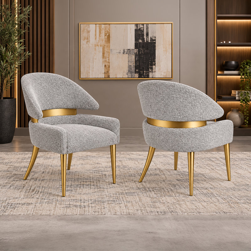 Ensemble de salle à manger Lamont 7 pièces avec table en faux marbre et 6 chaises rembourrées
