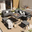 Wicker 8 - Person Garden Lounge Set with Cushions-1545161134