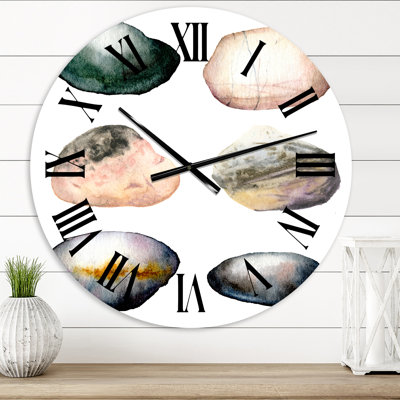 Six Abstract Sea Stones Wall Clock