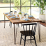 Vikesha Acacia Solid Wood Top Metal Base Dining Table