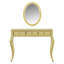 Bureau de maquillage avec miroir ovale-1270878150
