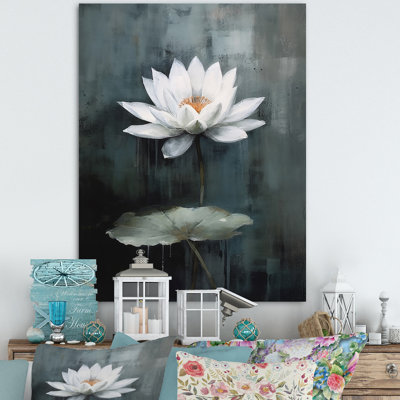 Symphonie de lotus gris gris sur toile