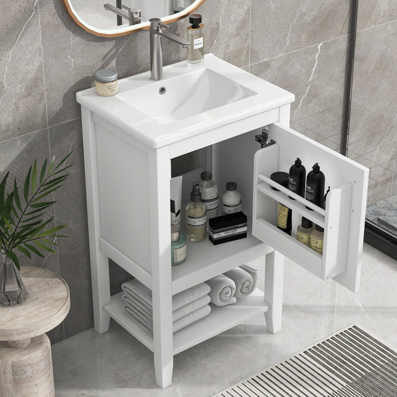 Rangement pour salle de bain Stauton, Blanc