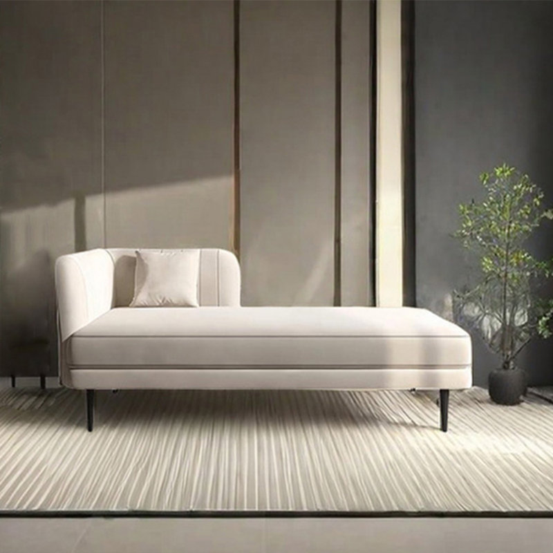 Chaise longue rembourrée Tione, Accoudoir à gauche (vu de face), Beige