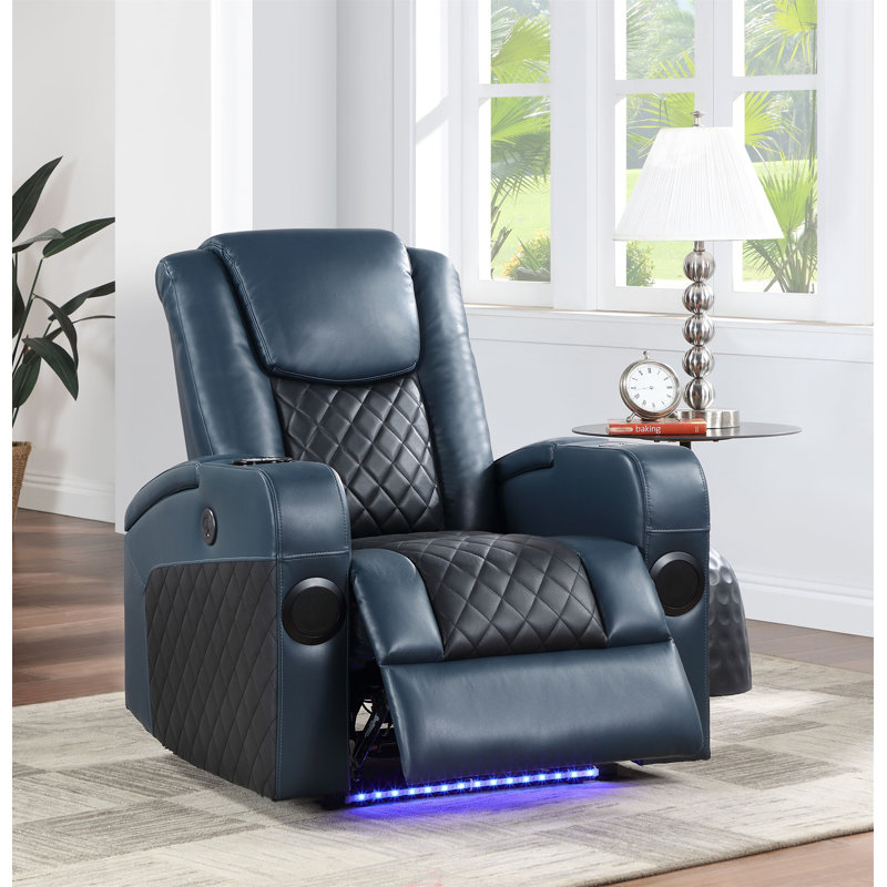 Fauteuil inclinable électrique Aair avec Bluetooth Alair, Noir / Bleu