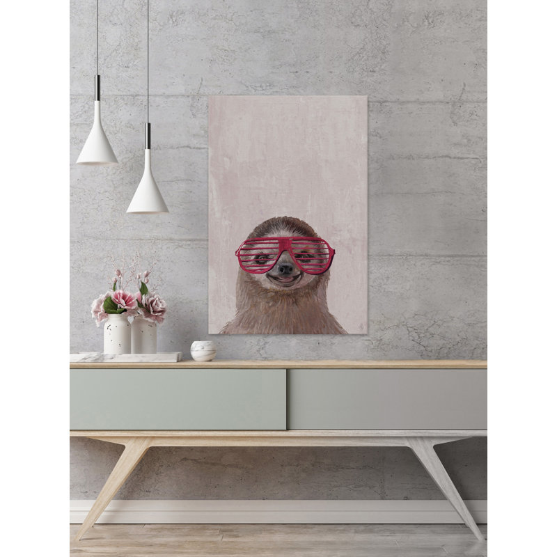 «Retro Sloth», reproduction sur toile tendue, H 30 po x l 20 po x P 1,5 po