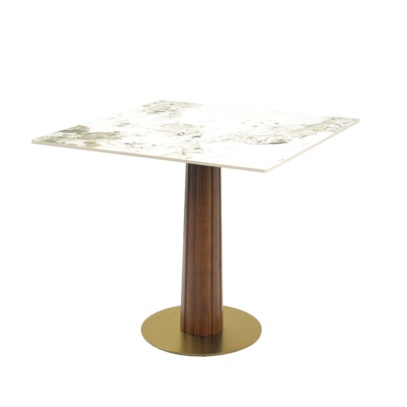 Modern Square Dining Table (Table Only), White/Gray