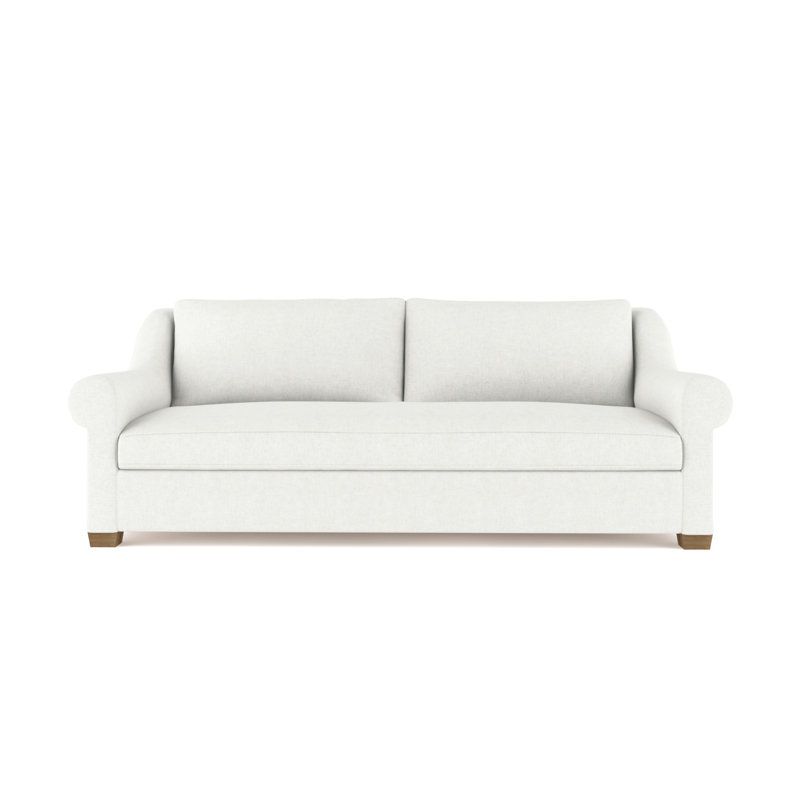 Canapé Thompson, H 32 po x l 84 po x P 41 po, Velours moelleux blanc, Patiné