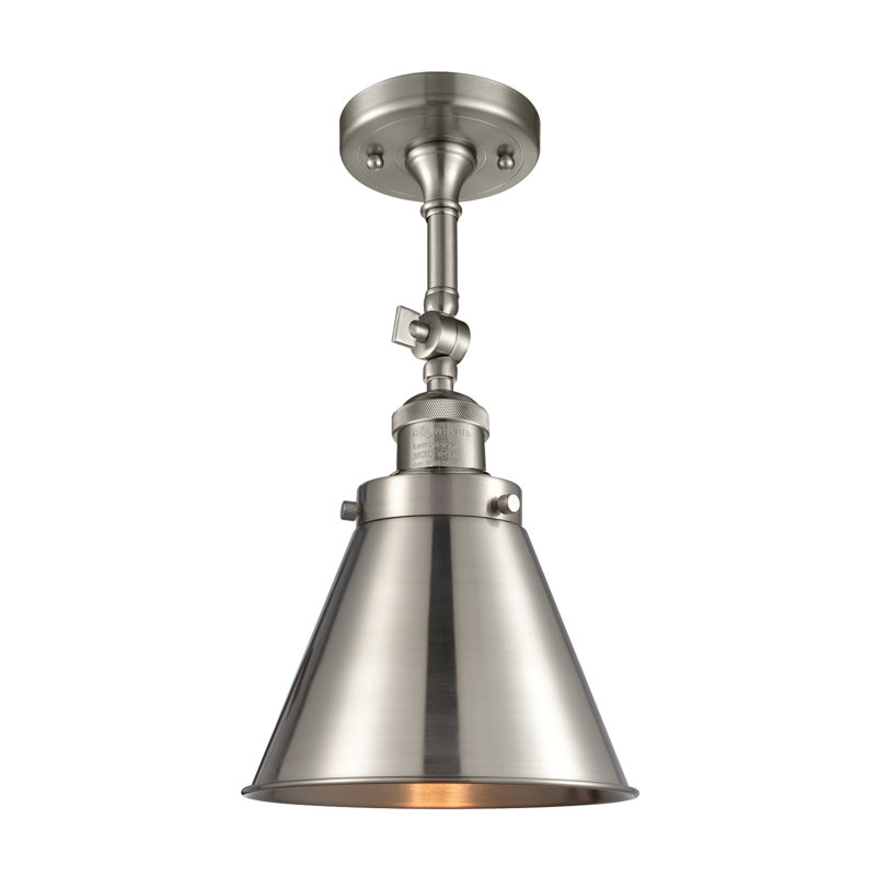 Donovan Semi Flush Mount, No Bulb Included, Brushed Satin Nickel