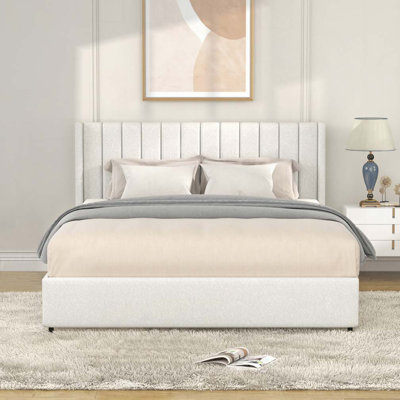 Lit plateforme tapissier avec rangement breveté 4 tiroirs Boucle