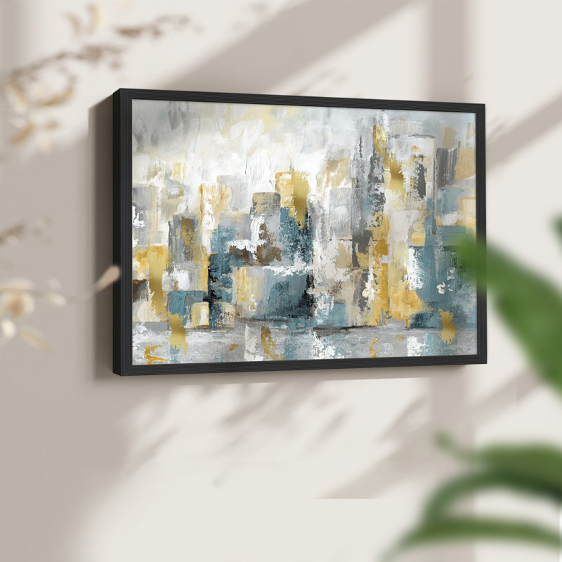 City Views I -Framed Print - Restickable, 22" H x 28" W, Black