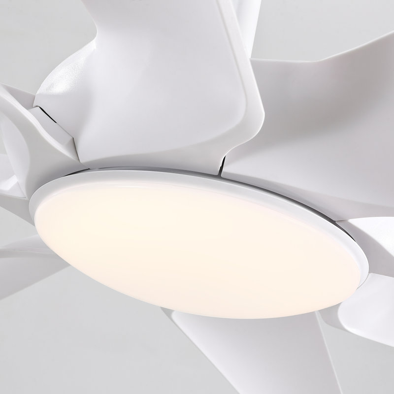 Ventilateur de plafond industriel standard à DEL à 100 pales de 100 pouces avec télécommande et fonction vocale, Blanc