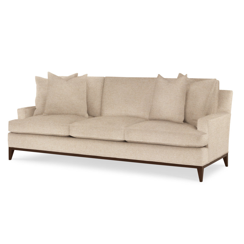 Dapper Upholstered 88'' Sofa, Elise Flax, American Walnut