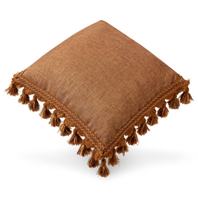 Sundown Scene Tassels Throw Pillow
